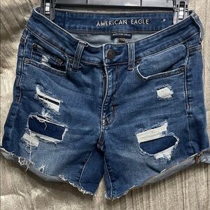 American Eagle Outfitters Ripped Blue Jean Shorts